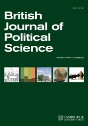Frontpage of British Journal of Political Science, Cambridge University Press Foto: British Journal of Political Science, Cambridge University Pre