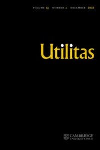 Forsiden på Utilitas online version inden inklusion i den endelige udgave som den figurer på siden. Rettigheder: Utilitas, Cambridge University Press