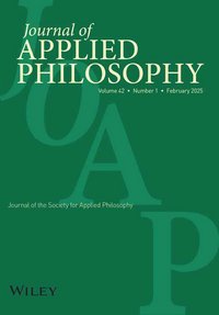 Front page of Journal of Applied Philosophy, rights Wiley