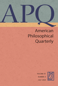Front page of American Philosophical Quarterly, rights Scholarly Publishing Collective